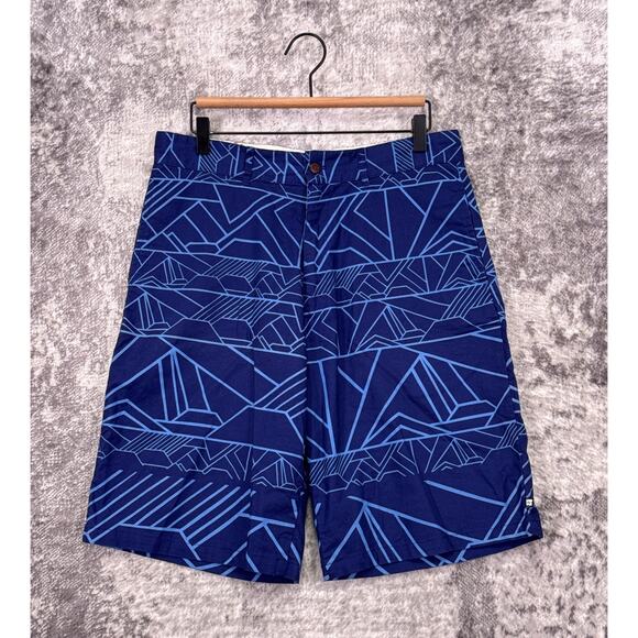 Sig Zaine Designs Shorts 32 Mens Blue Hawaiian Cotton Hilo - Picture 1 of 6